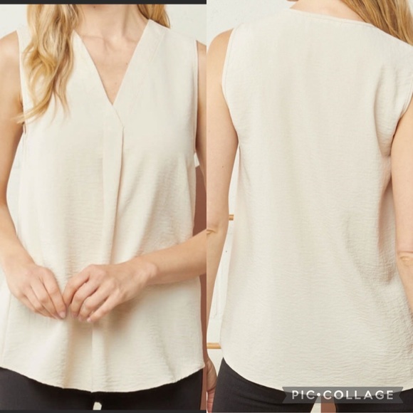 Entro NWT Ivory Venus Sleeveless V Neck Top Medium - Picture 11 of 11